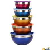 تصویر کاسه استیل درب دار 5 پارچه رومانتیک هوم 