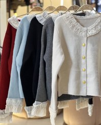 تصویر کت بافت مجلسی آستین و یقه تور کد ۲۵۰ 