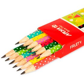 تصویر مداد مشکی طرح دار آریا Arya 3048 بسته 12 عددی Arya Fruity 3048 Black Pencil Pack Of 12