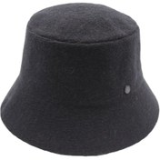 تصویر کلاه لبه دار دخترانه طرح کلاسیک رنگ مشکی بافت باکت موهر مارک فلزی کد 2815136 