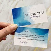 تصویر کارت تشکر آماده آبی 