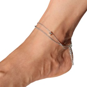 تصویر پابند استیل دو لاین با نگین 