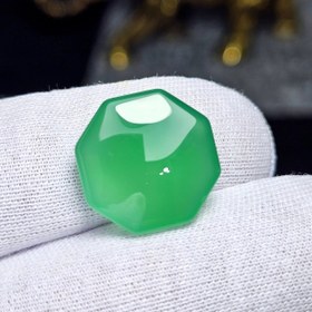 تصویر نگین سنگ عقیق سبز معدنی کد : 34480 