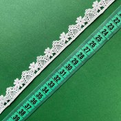 تصویر نوار دوخت گیپور طرح گل عرض ۱.۵ سانتی سفید 