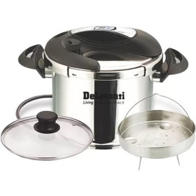 تصویر زودپز استیل دلمونتی کشویی 7 لیتری Delmonti DL1030 Pressure Cooker Delmonti DL1030 Pressure Cooker 7 Liter