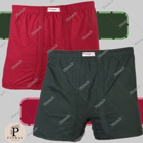 تصویر شورت پادار مردانه 2تایی– زرشکی و سبز | نخ پنبه سوپر درجه یک، دوخت با کیفیت 