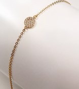 تصویر دستبند زنانه ظریف پلاک طلایی ژوپینگ کد 519 