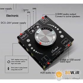 تصویر ماژول آمپلی فایر 2 کاناله 100 وات مدل XY-AP100L BOARD MODULE AMPLIFIER XY-AP100L 2*100W 5V-24V