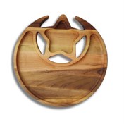 تصویر قیمت و خرید سینی چوبی طرح ماه و ستاره مدل T0134 - چوبی سرا 