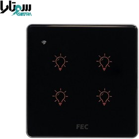 تصویر کلید وای فای لمسی مشکی FEC-SW-04 