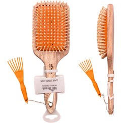 تصویر برس مو مستر براش مدل Crown با بدنه و سوزن چوبی کد W2301 الی W2304 - چهارگوش mr brush crown model W2301 - W2304