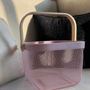 تصویر سبد ایکیا فلزی مربع - ابی 