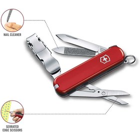 تصویر چاقو ویکتورینوکس VICTORINOX سوئیس اورجینال مدل: نایل کلیپ 580 رد – کد: 0.6463 Nail Clip 580 red 0.6463 