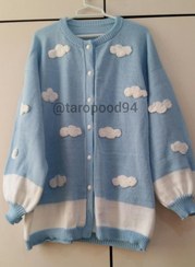 تصویر ژاکت بافت طرح ابر تاروپود - سایز ۴۴تا۴۸ / قد ۶۰ 