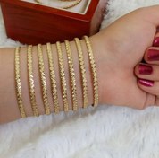 تصویر دستبند طلا روس پک ۶ عددی طرح طلا 