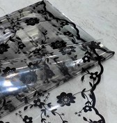 تصویر کاغذ ضدآب گل آرایی بسته ۲۰ برگی سلفنی با طرح گل مشکی مدل lz-01 