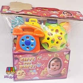 تصویر ست جغجغه 8 عددی همراه با اسباب بازی 