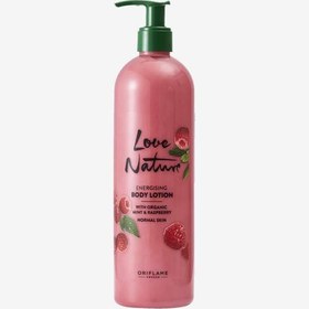 تصویر لوسیون بدن بزرگ انرژی زا ارگانیک تمشک و نعنا لاونیچر اوریفلیم Oriflame Love Nature Energising Body Lotion whit Organic mint&raspberry