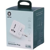 تصویر تبدیل برق تایمردار گرین لاین مدل Universal Conversion Plug Green Lion Universal Conversion Plug With Timer