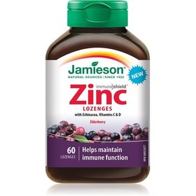 تصویر پاستیل زینک 60عددی جیمسون Jamieson Zinc Elderberry 60 Lozenges