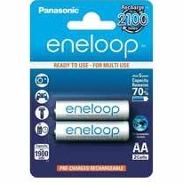 تصویر باتری قلمی قابل شارژ پاناسونیک مدل Eneloop Lite بسته 2 عددی Panasonic Eneloop Lite Rechargeable AA Battery Pack of 2