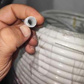 تصویر شیلنگ گازی دو لایه نخ دار سفید 50 متری 50 meter double-layer white threaded gas hose