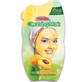 تصویر ماسک لایه بردار صورت نعناع و زردآلو مدیا media face mask mint apricot 20ml