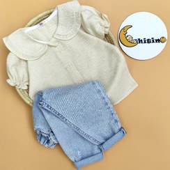 تصویر شومیز دخترانه لینن یقه ب ب 