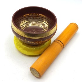 تصویر کاسه تبتی قرمز قطر 9cm 