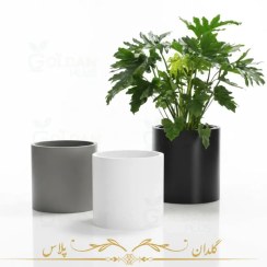 تصویر گلدان فایبر گلاس استوانه - 4 سایز 