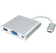 تصویر تبدیل Type-C به USB3.0 / VGA / Type-C پی نت مدل Super Speed P-Net Super Speed Type-C To USB3.0 / VGA / Type-C Convertor