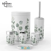 تصویر ست سرویس بهداشتی ۶ تکه مدل برگ سبز 