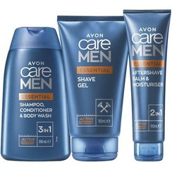 تصویر ست ۳عددی مردانه شامل شامپو بدن ، افترشیو و فوم مردانه آون اصلی Avon Care Men Essentials Toiletries Set