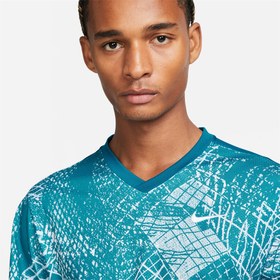 تصویر تیشرت تنیس مردانه نایک طرح چاپی NikeCourt Dri-FIT- آبی 