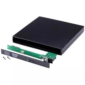 تصویر باکس تبدیل DVD رایتر اینترنال SATA به اکسترنال USB2.0 مدل اسلیم 