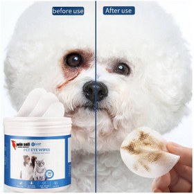 تصویر دستمال مرطوب تمیز کننده چشم سگ و گربه N4P N4P Dogs Cats Tear Stain Wipes