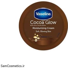 تصویر کرم مرطوب کننده کره کاکائو وازلین مدل cocoa glow حجم 150 میل 