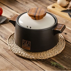 تصویر قابلمه شعله سرامیکی مستقیم 3 لیتر مشکی 