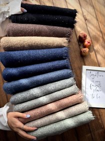 تصویر شال بوکله پولکی - آبی 