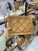 تصویر سینی چوبی دور فلزی - سایز 