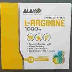 تصویر محلول خوراکی ال-آرژنین 1000 آلامو 10 عددی با طعم آناناس L-ARGININE 1000mg Oral Vial