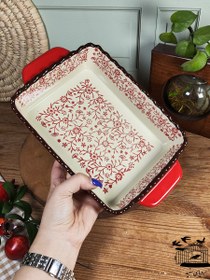 تصویر تابه مستطیل گل قرمز 