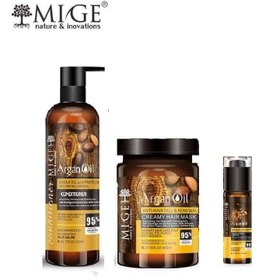 تصویر شامپو و ماسک (داخل حمام) آرگان ایتالیایی برند میگ Mige Argan Collection