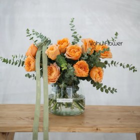 تصویر گل و گلدان ژولیت نارنجی 