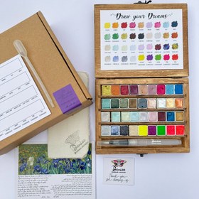 تصویر آبرنگ ۳۶ رنگ متالیک دست‌ساز دانیس 