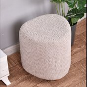 تصویر پاف موکا پایه چوبی پارچه تدی 