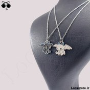 تصویر گردنبند ست بی دندون ۲ عددی استیل ۴۵ سانتی‌متر 