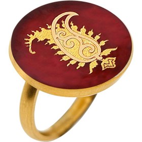 تصویر انگشتر گرد عقیق بته جقه 