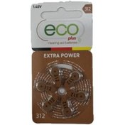 تصویر باتری سمعک اکو پلاس شماره ۳۱۲ بسته ۶ عددی 