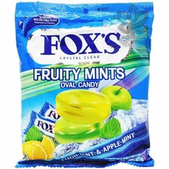 تصویر آبنبات فوکس مدل Fruits Mints بسته 125 گرمی FRUITY MINTS OVAL CANDY FOX,S